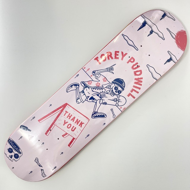 【8.25スケートボード デッキ】 THANK YOU サンキュー TOREY PUDWILL ZAPPED DECK PINK