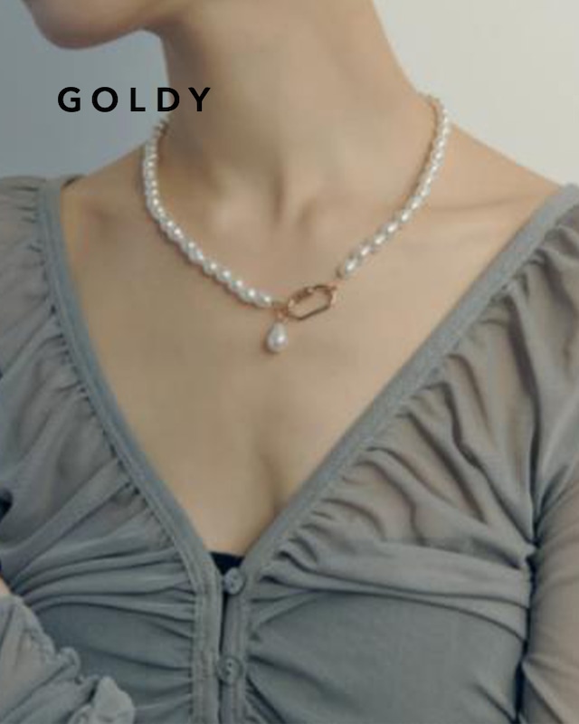 GOLDY/ゴールディ/カラビナ パール ネックレス/アクセサリー/3240202【追跡可能メール便180円】