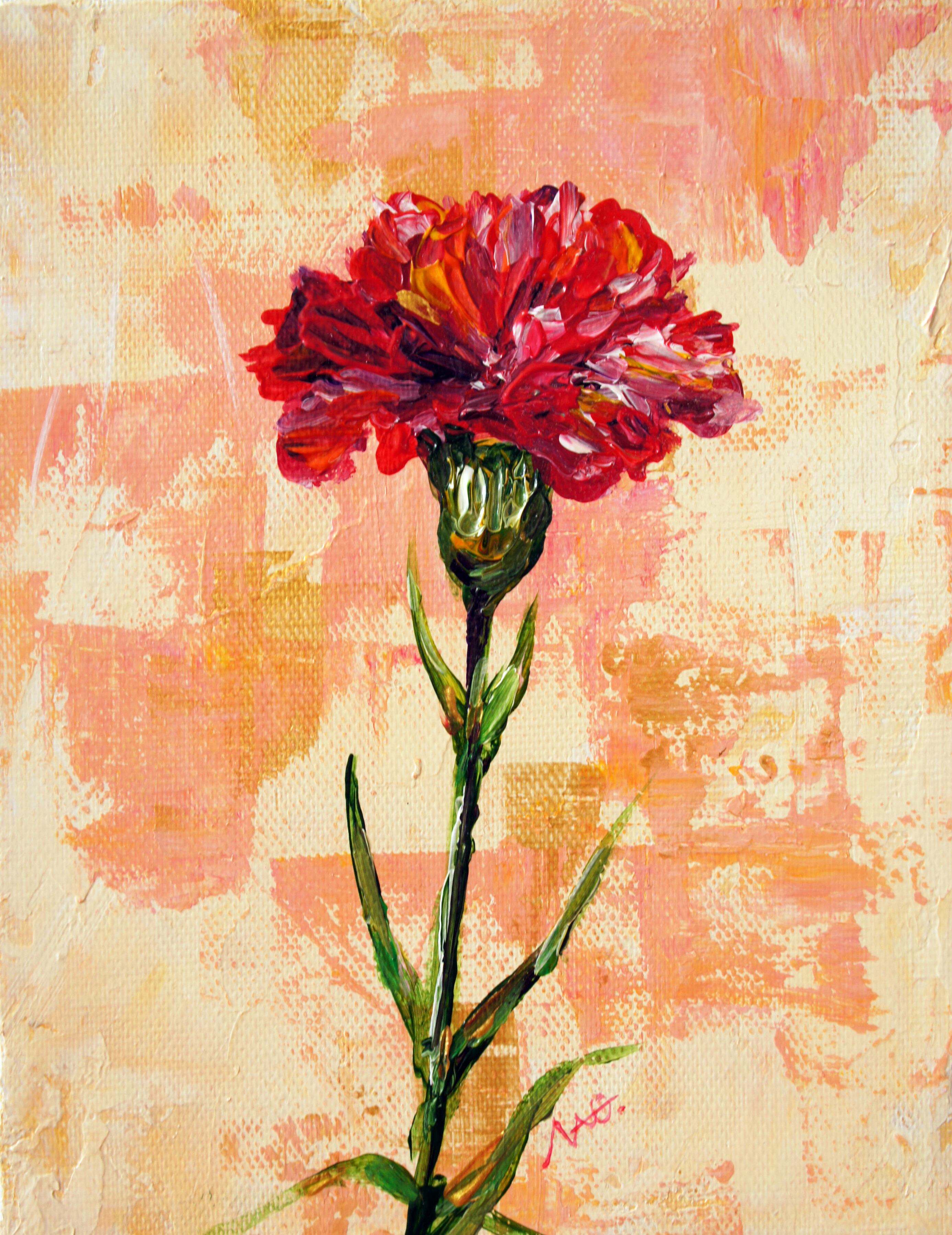 絵画】ボタニカルアート「カーネーション」原画