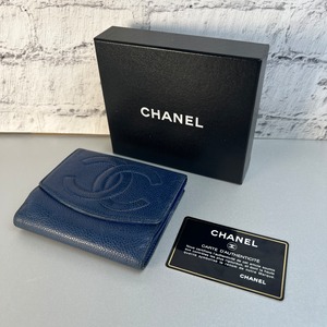 CHANEL シャネル ココマーク  キャビアスキン 二つ折り財布 A-9341