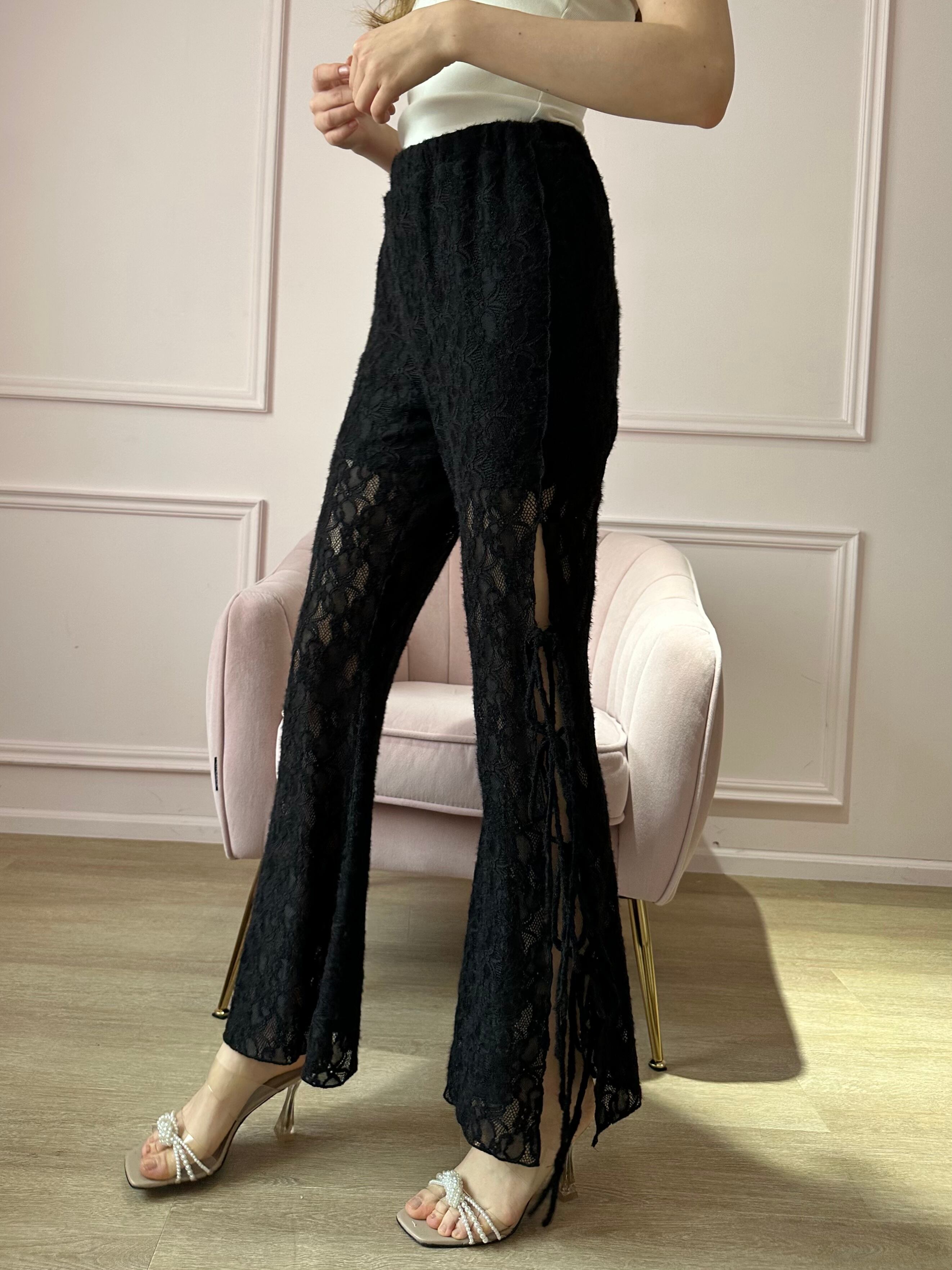 side slit lace pants mieya mieya ミーヤミーヤ