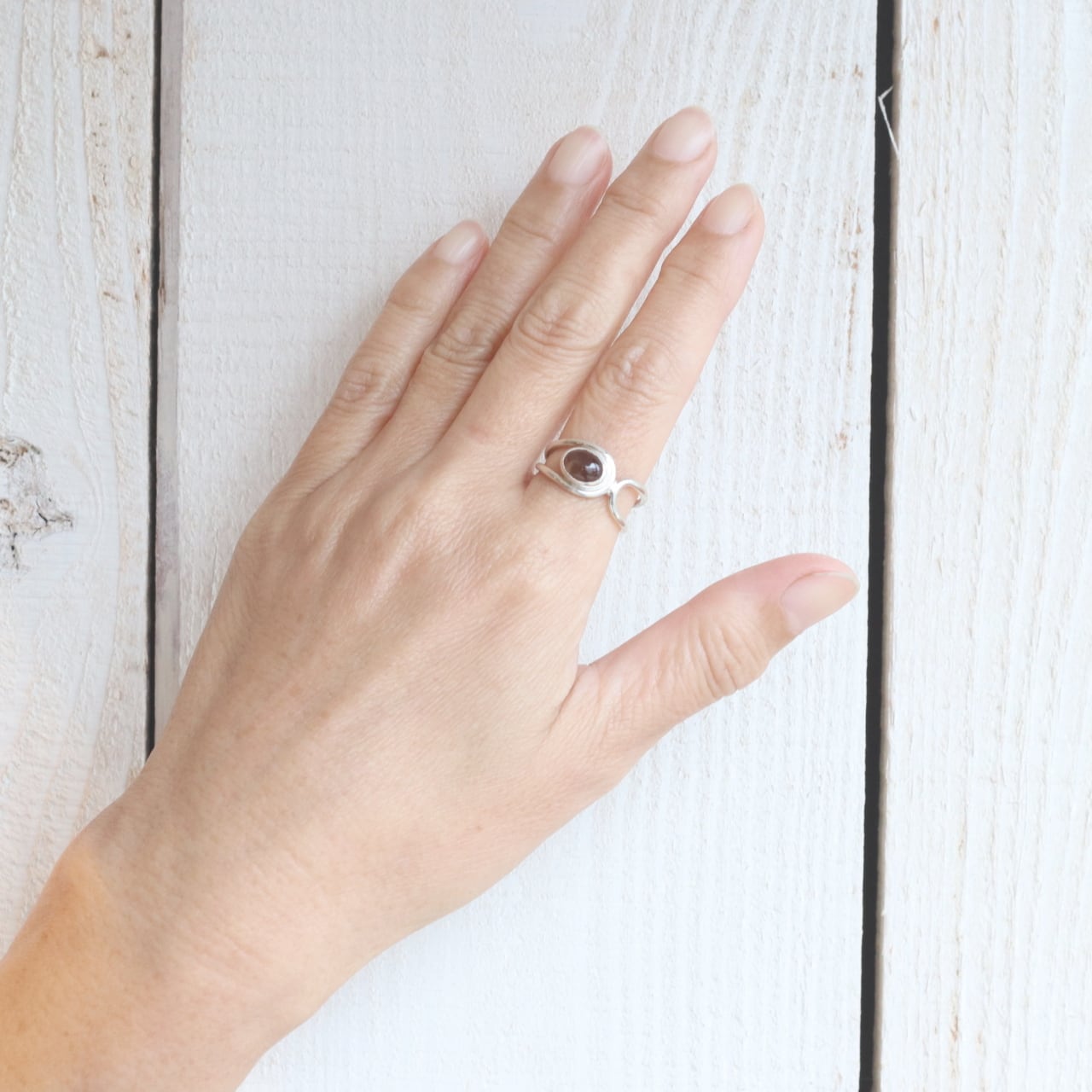 スモーキークォーツ シルバー925 リング 「わっから」 10号、12号