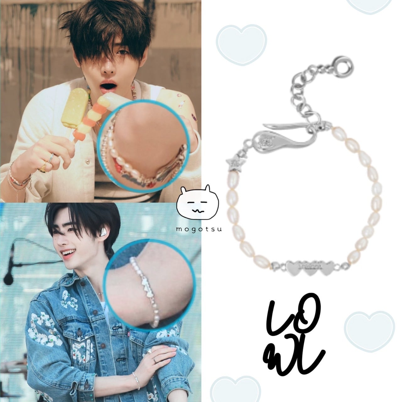 ☆ENHYPEN ソンフン 着用!!【LOWOOL】Triple heart pearl | もごつ ☆ENHYPEN ソンフン 着用!!【LOWOOL】Triple heart pearl | もごつ