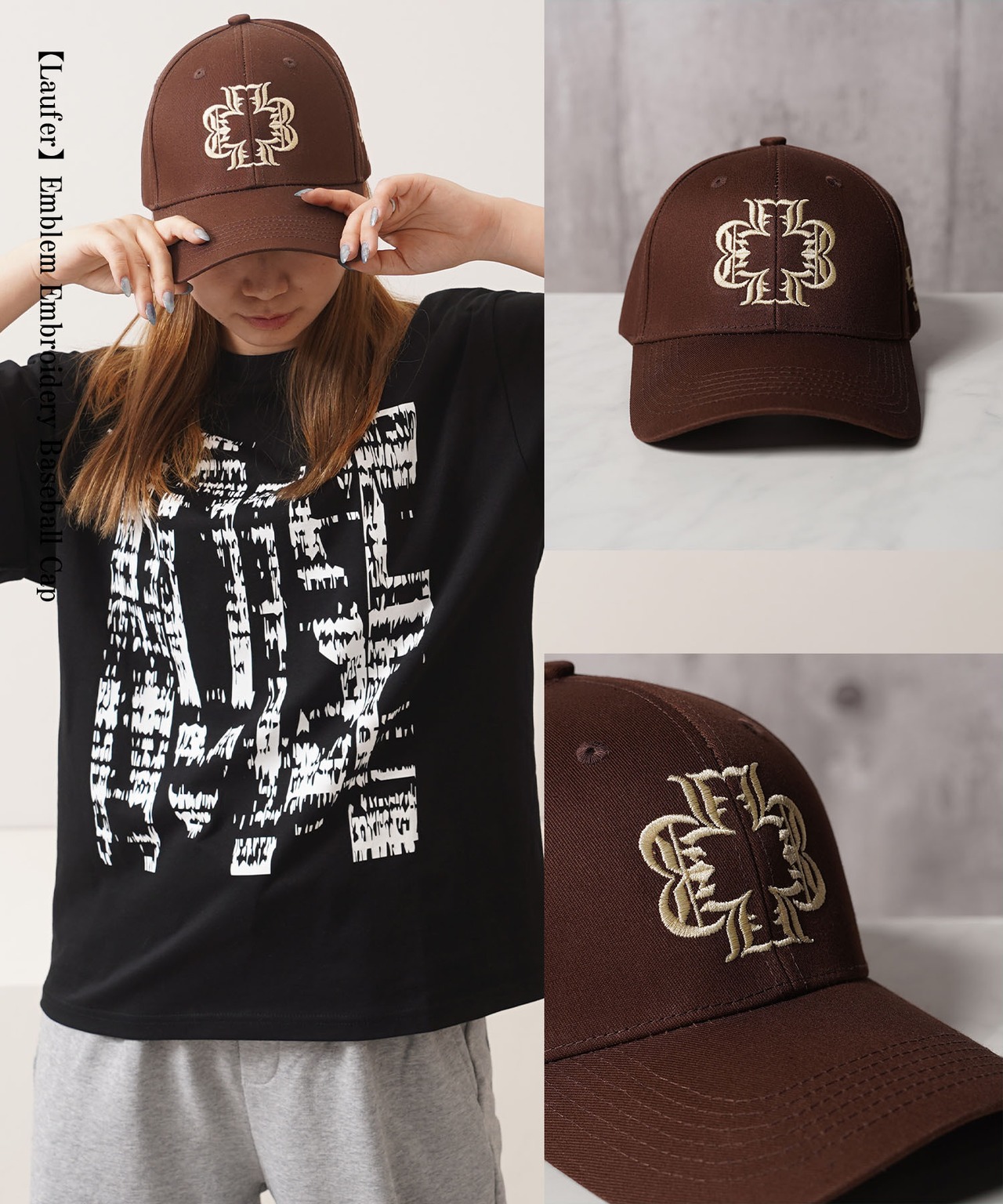 ◆エンブレム刺繍 BBキャップ◆lf-25005