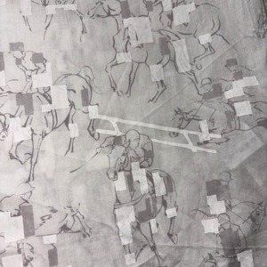 2023ss HERMES aop white shirt “Saut en Calques”