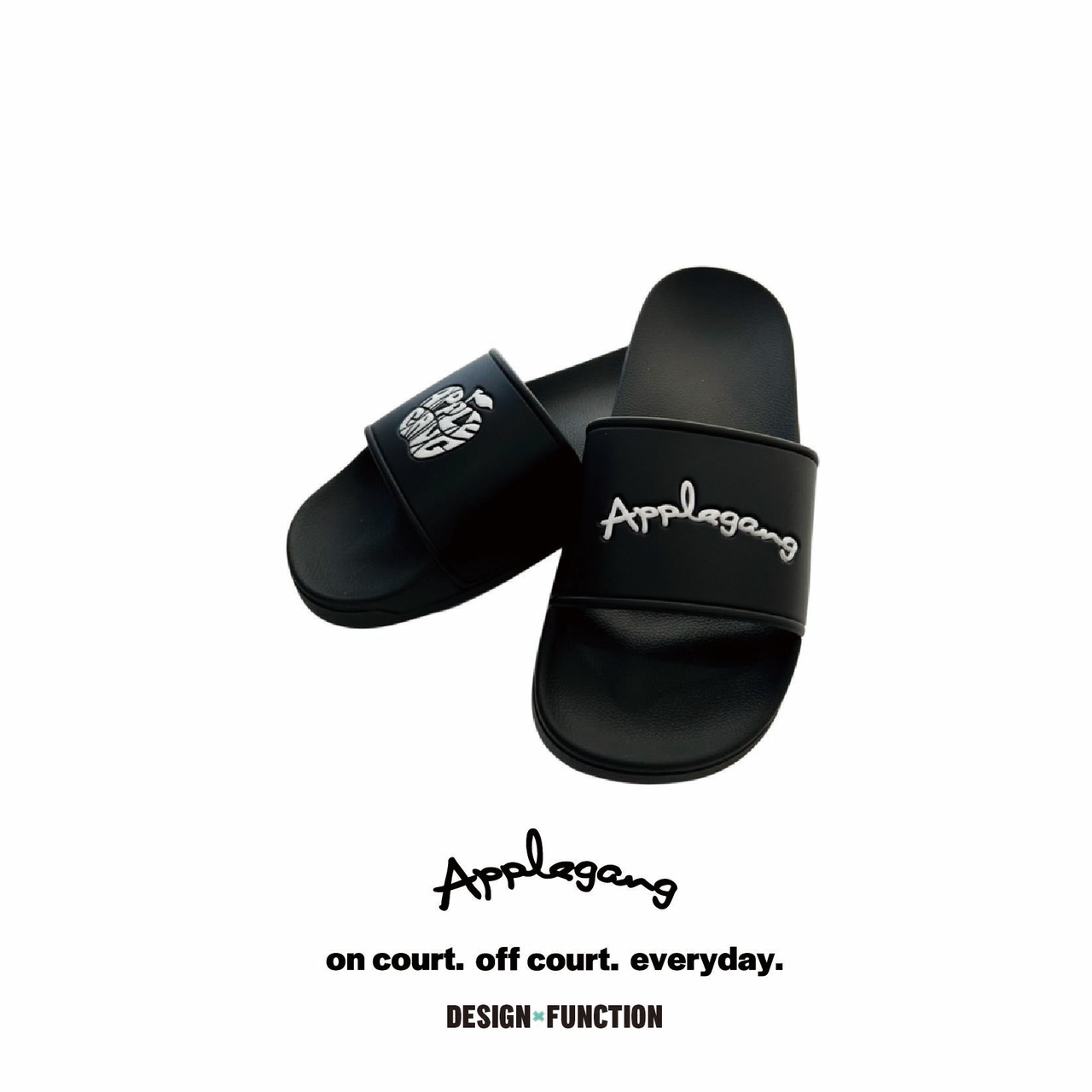 APPLEGANG ASYMMETRIC SLIDES ブラック×ホワイト