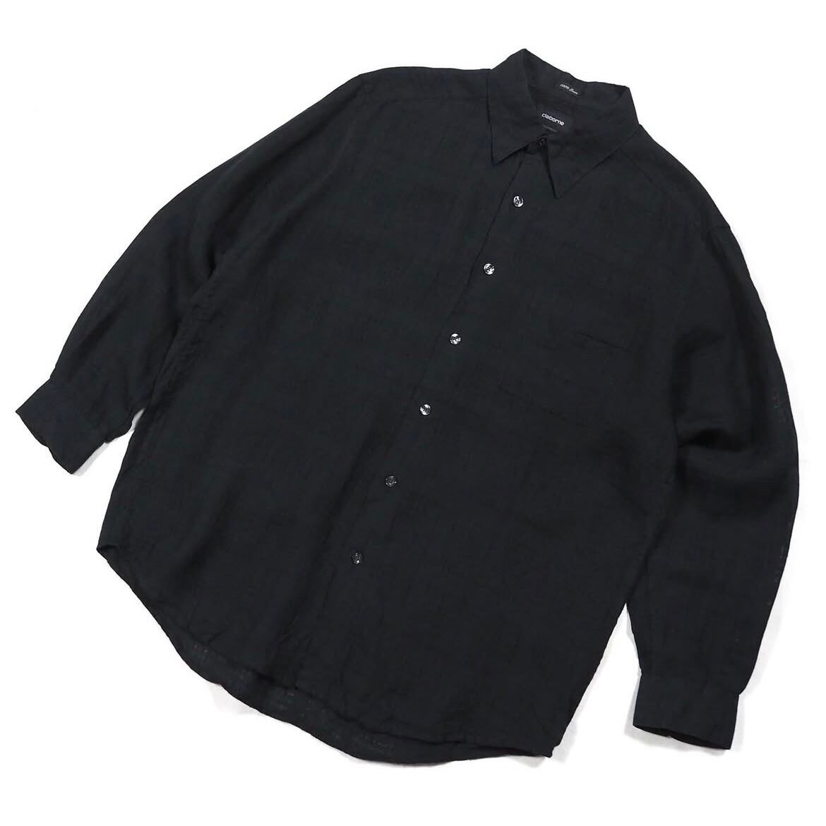 Claiborne クレイボーン　リネン　無地　ブラック　長袖シャツ Claiborne Plaid Linen Shirt L Black クレイボーン リネンシャツ