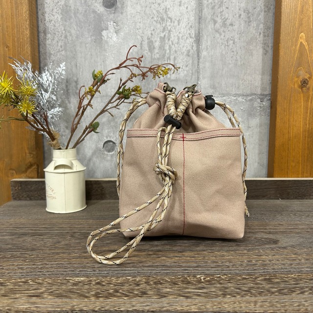 -＊ 2WAY巾着ショルダー ＊- 専用紐・横Dカン付き【スキン】