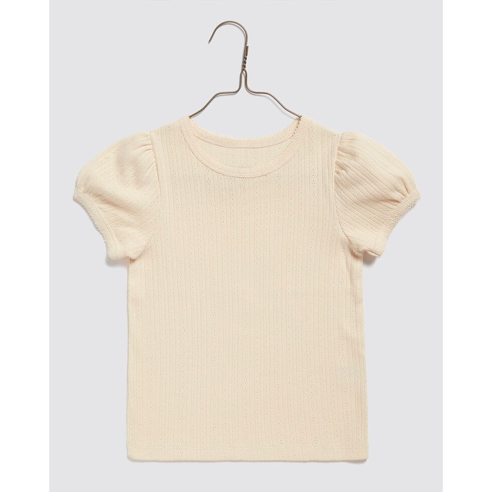 送料無料 Little Cotton Clothes/Pointelle T-shirt in Buttermilk
