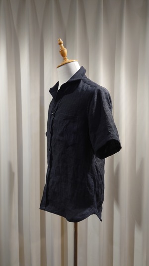 GarageUW BLACK LINEN SHORT SLEEVE CUTAWAY