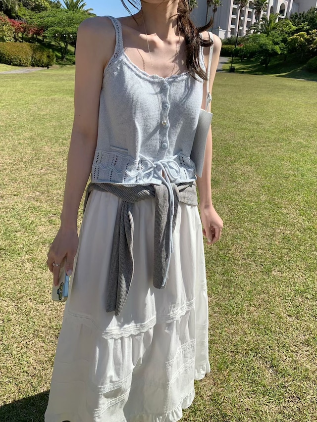 (予約) mellounge / Rose long skirt 1color
