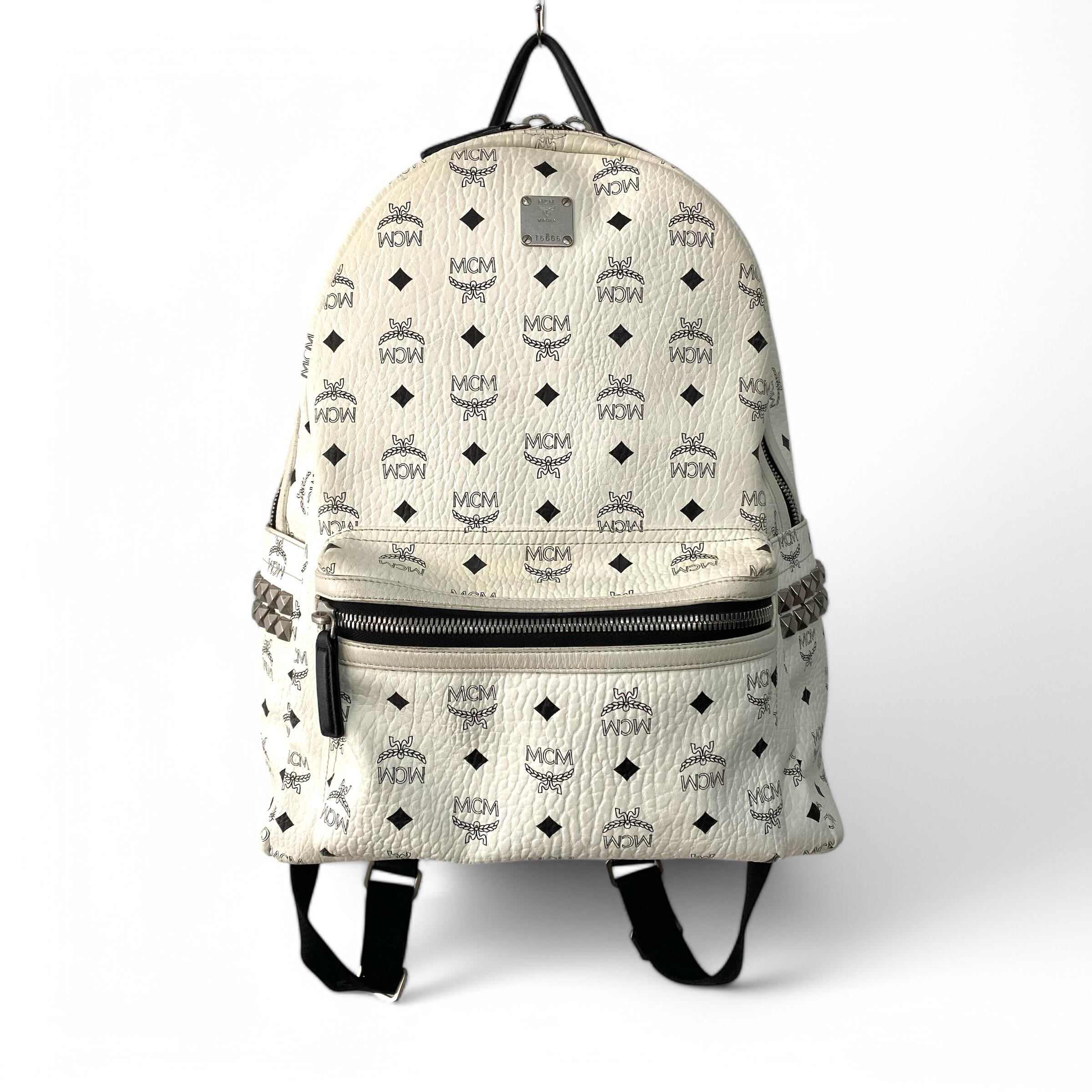 MCM Visetos Backpack White Medium / エムシーエム ヴィセトス バック