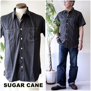 SUGARCANE シュガーケーン　半袖ブラックウォバッシュシャツ 東洋エンタープライズ　39702 半袖ワークシャツ