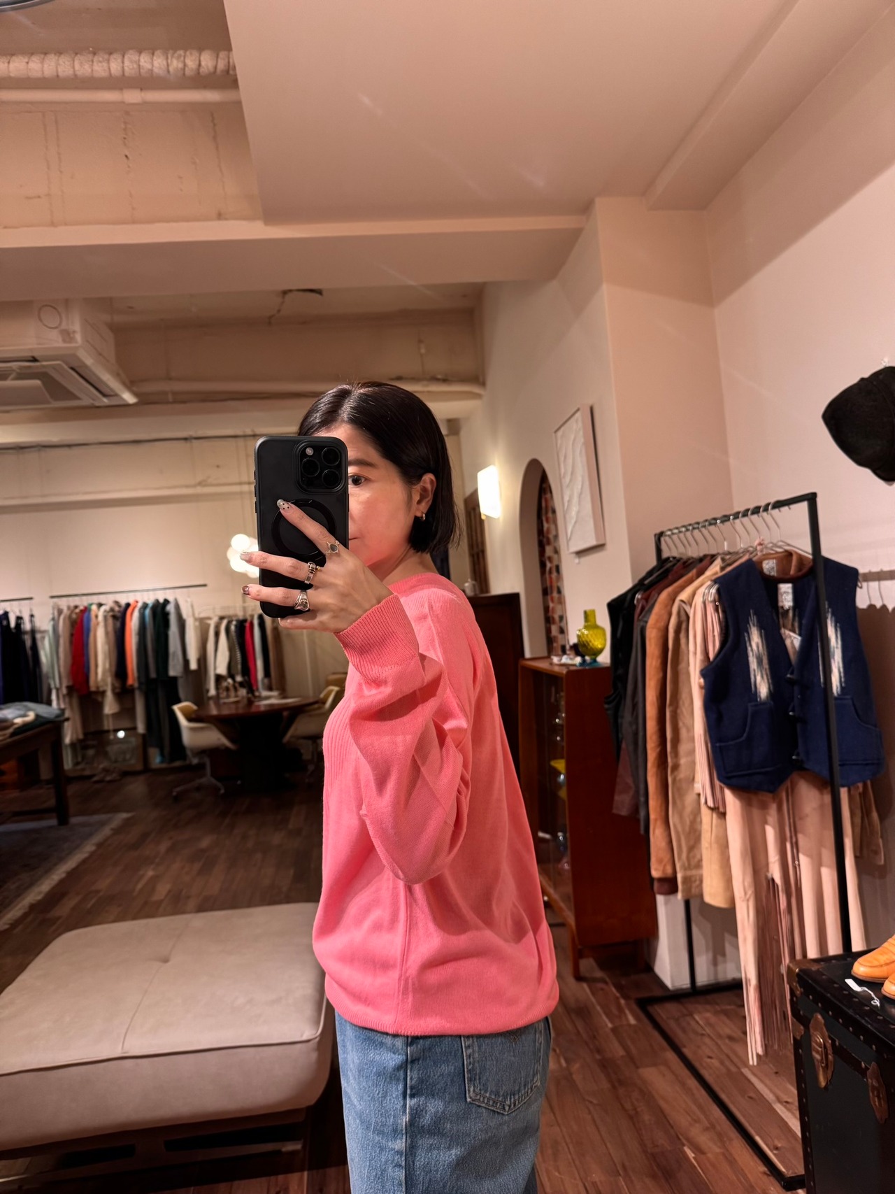 Vintage Pink Design Knit Sweater