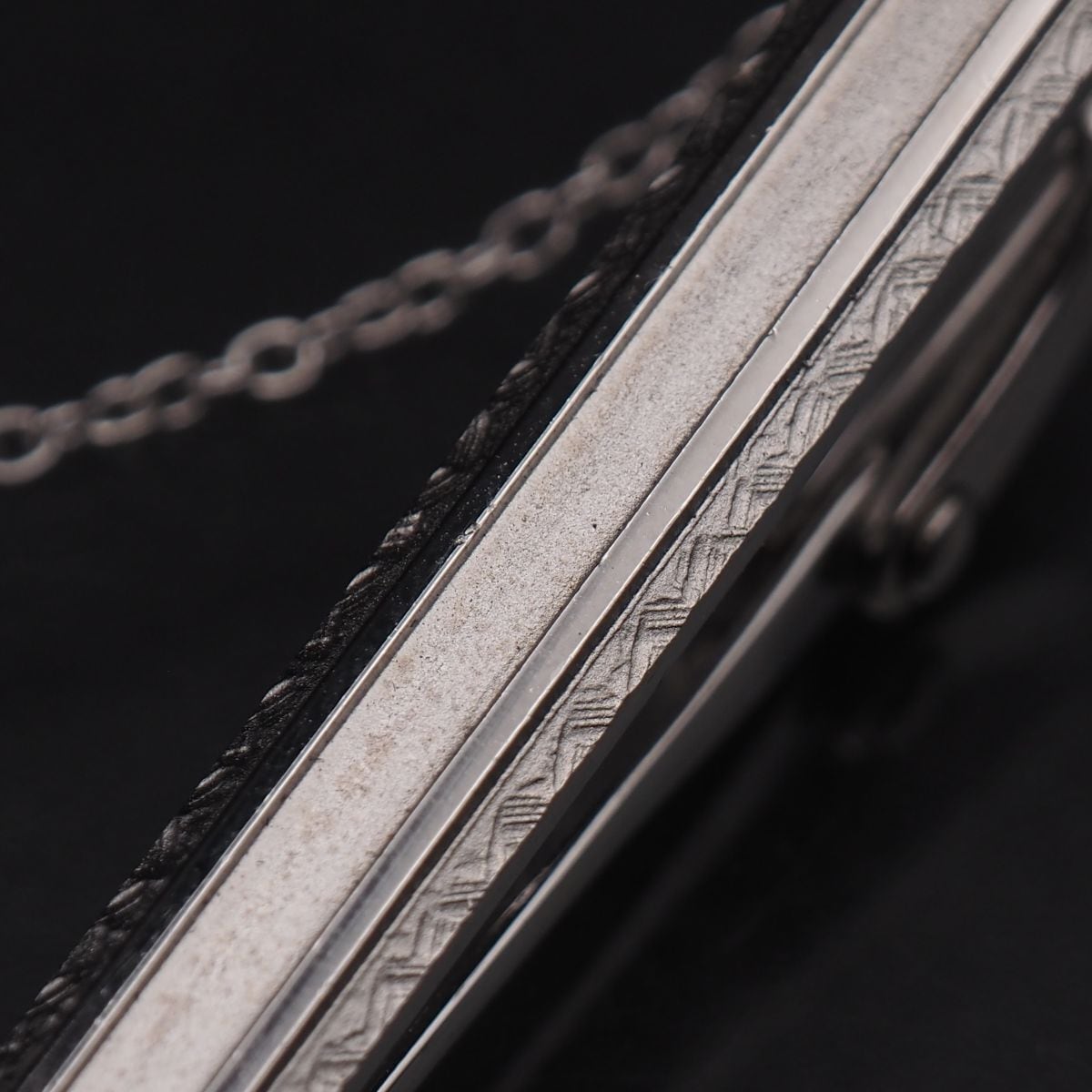 G655 エメラルド? SILVER刻印 ネクタイピン デザイン シルバー