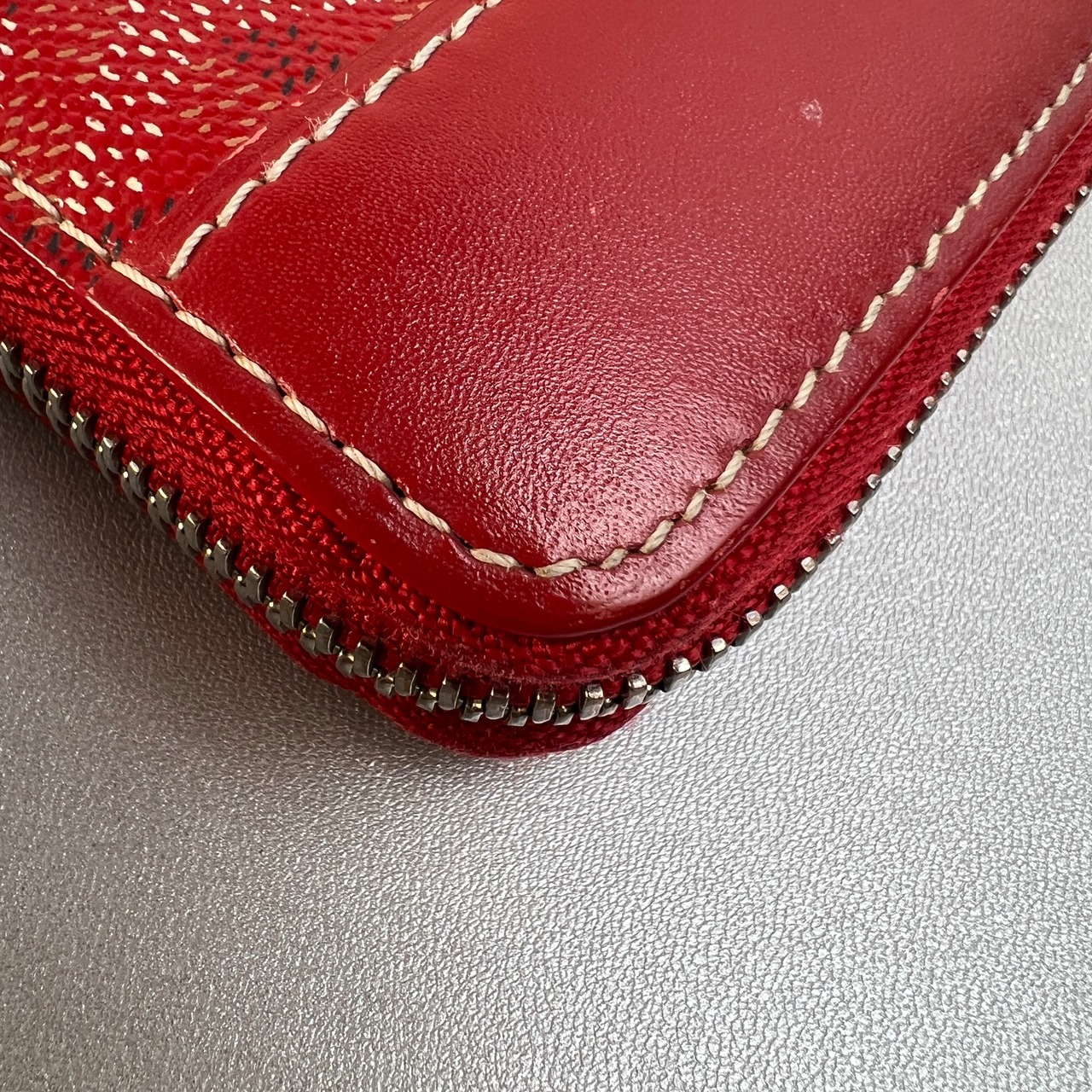 【最終処分SALE】GOYARD ゴヤール レザー 長財布 レッド A-12120