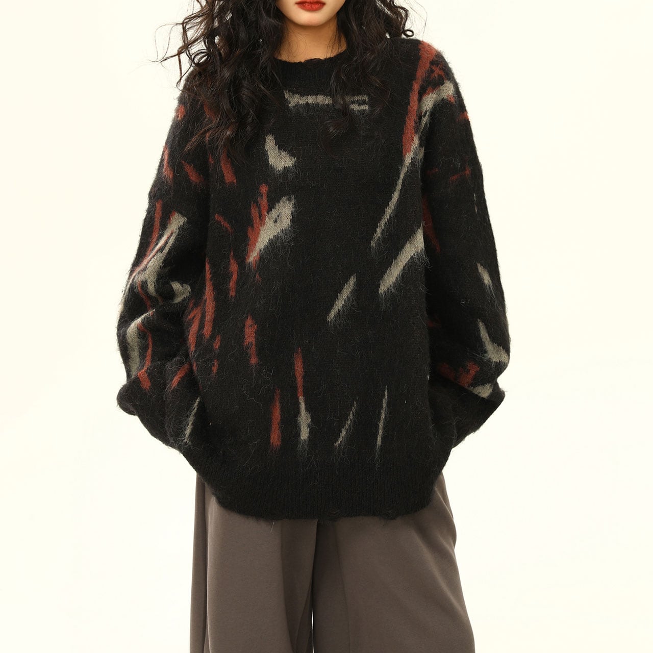 ブラッシュストロークルーズニット 2col R00740