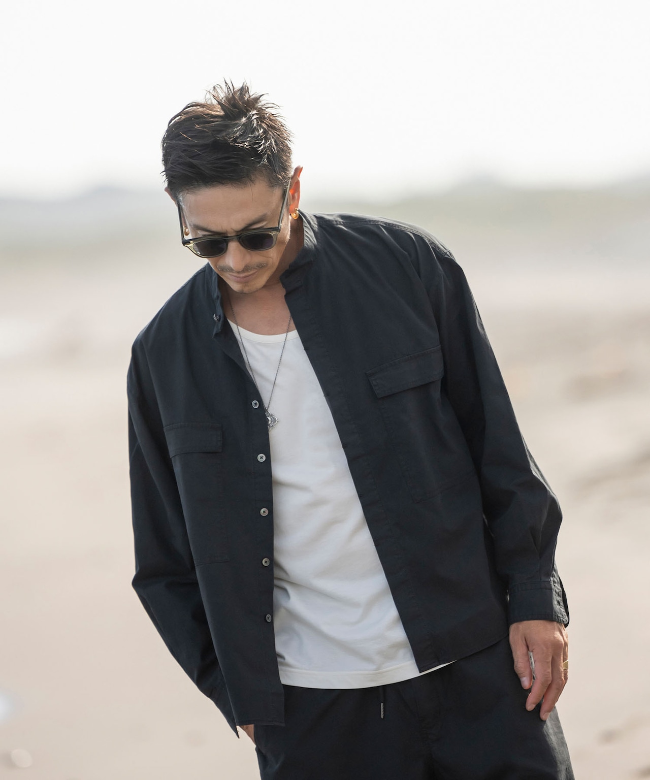 Cotton Stand Collar Shirts［HSS003］