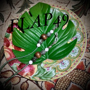 アフリカンターコイズ　ハウライト　メガネチェーン　2way