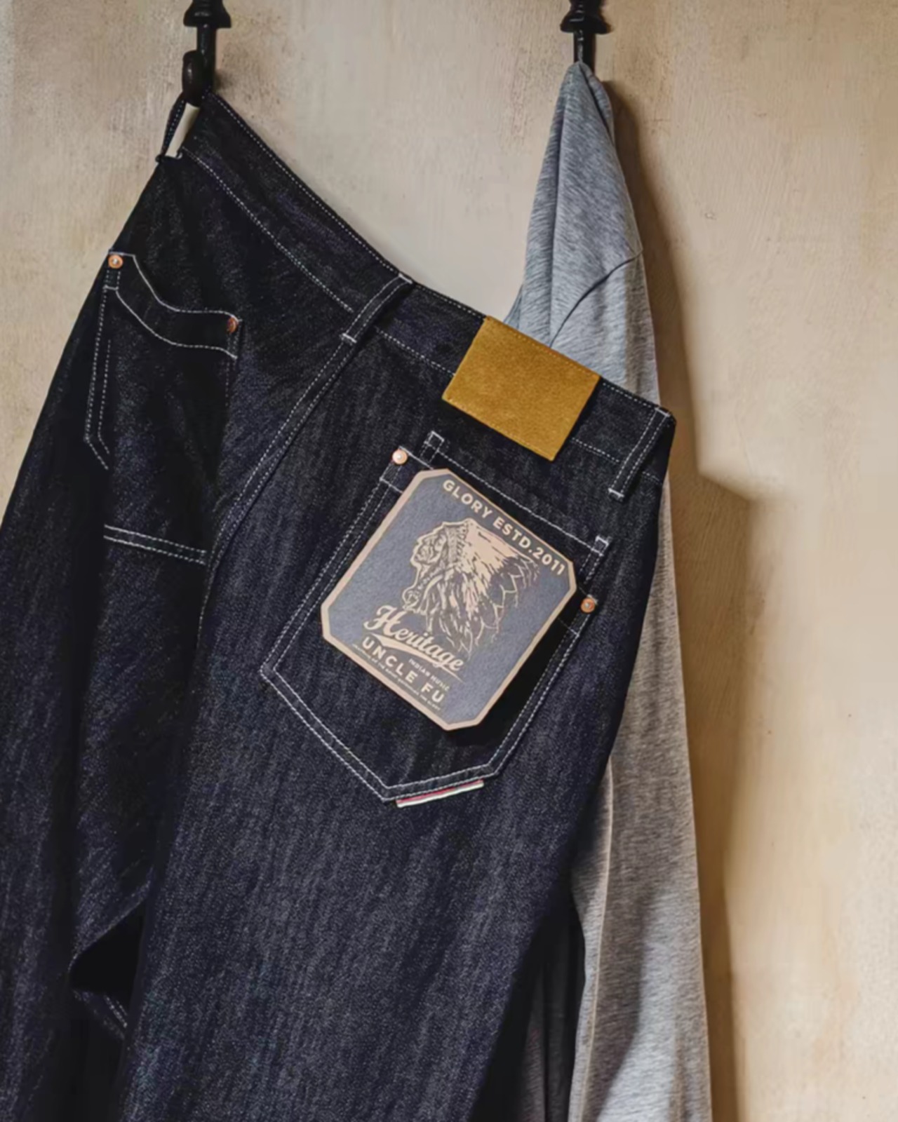Vintage Wash Straight Denim Pants  K0269