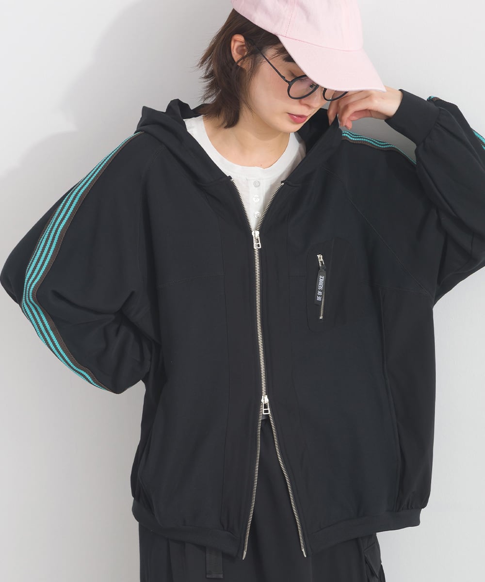 K261046 シルケットツイルトラックZIPパーカー / Silket Twill Track