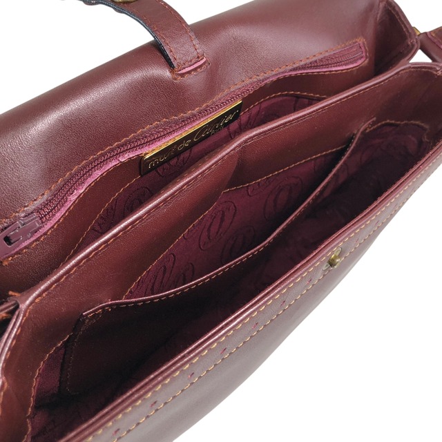 Cartier カルティエ マストライン ショルダーバッグ ボルドー ロゴ レザー フラップ vintage ヴィンテージ オールド i6sky4