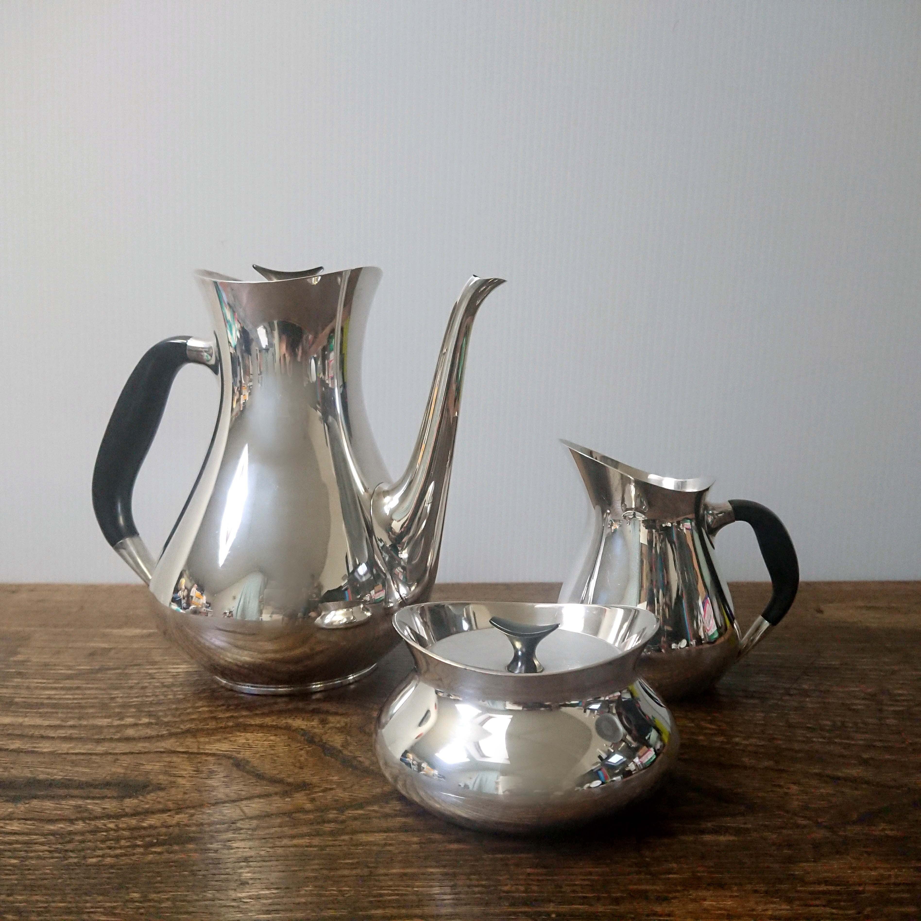 【Cohr】コーヒーポット【シルバープレート】デンマーク 50's デンマーク Cohr コーヒーセット Hans Bunde シルバープレート