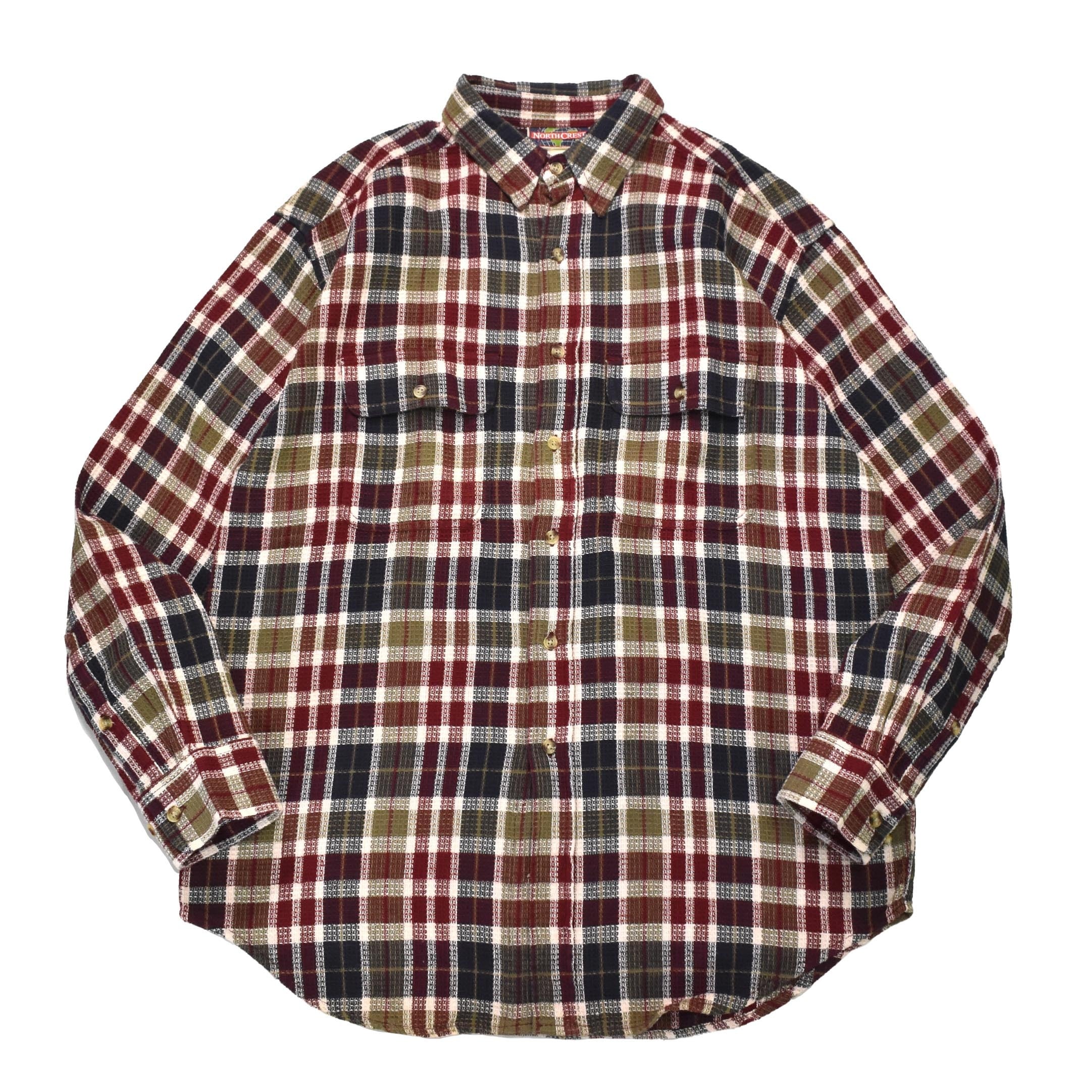 XL] 90's JAZZMAN Ombre Plaid Collarless Flannel Shirt | mongos