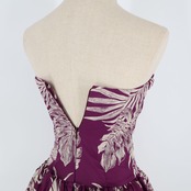 【美品 ハワイ製 フラダンス衣装】パープル CC Fashions ワンピース ドレス 紫 プルメリア柄 白 チューブトップ 花柄 かわいい