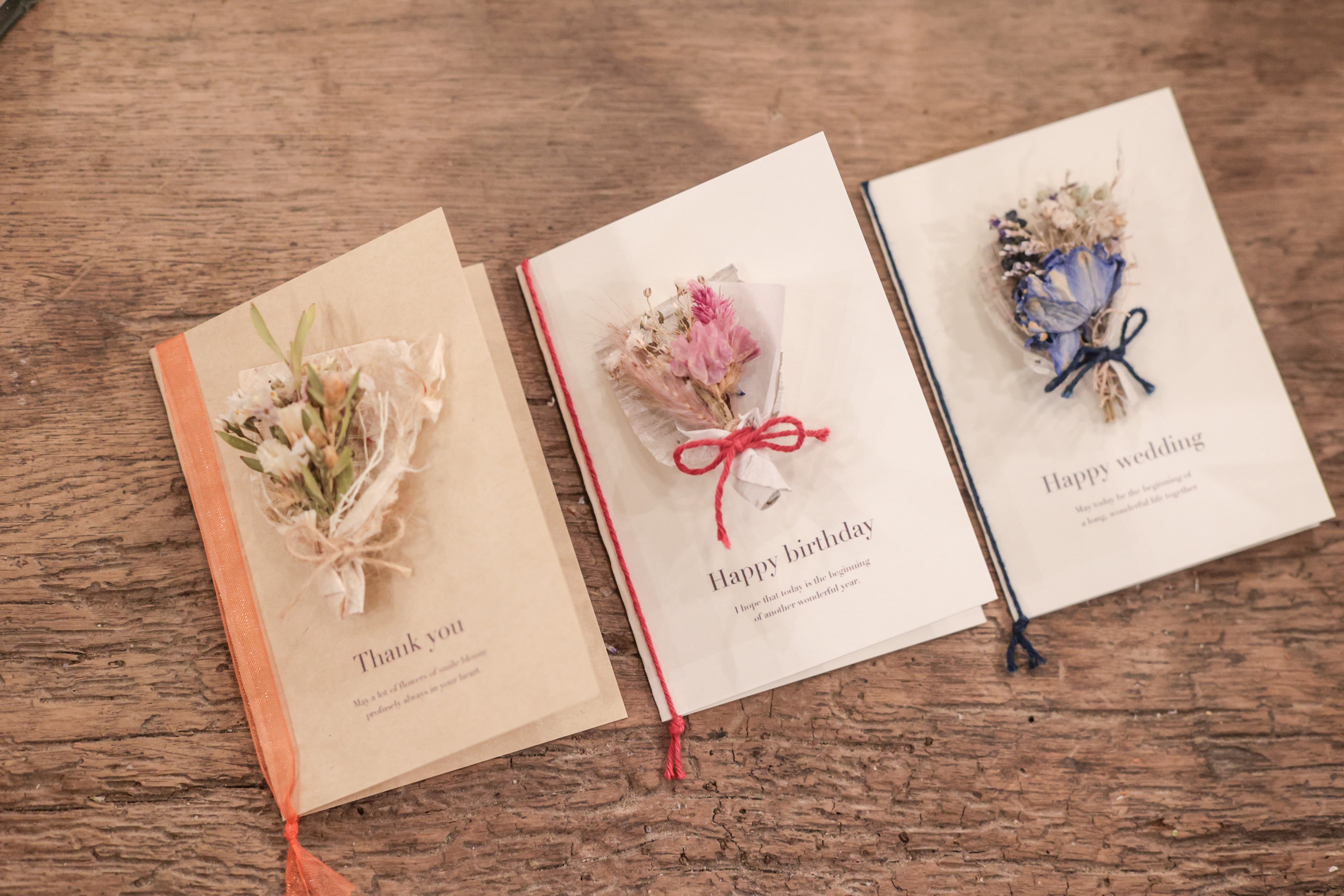 ドライフラワー付きメッセージカード プレゼント用 | Seasonal