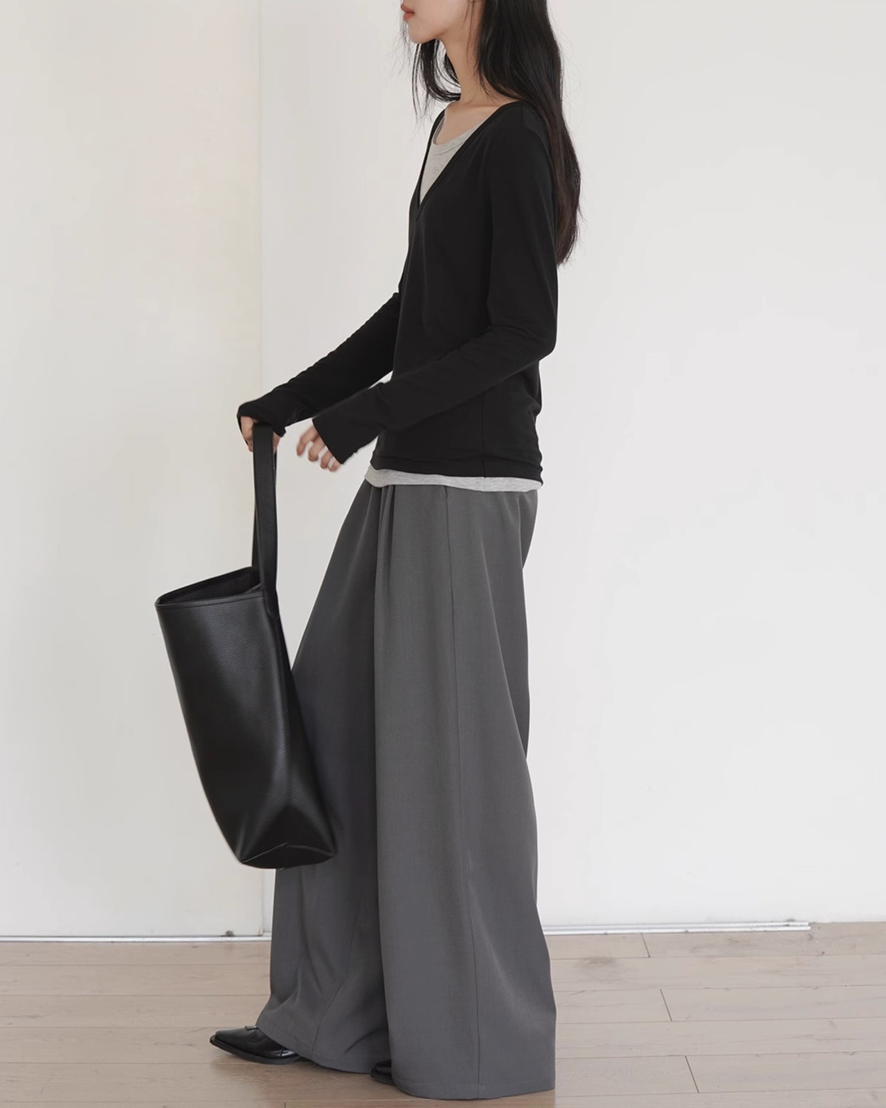 Tuck waist wide Pants　T20172