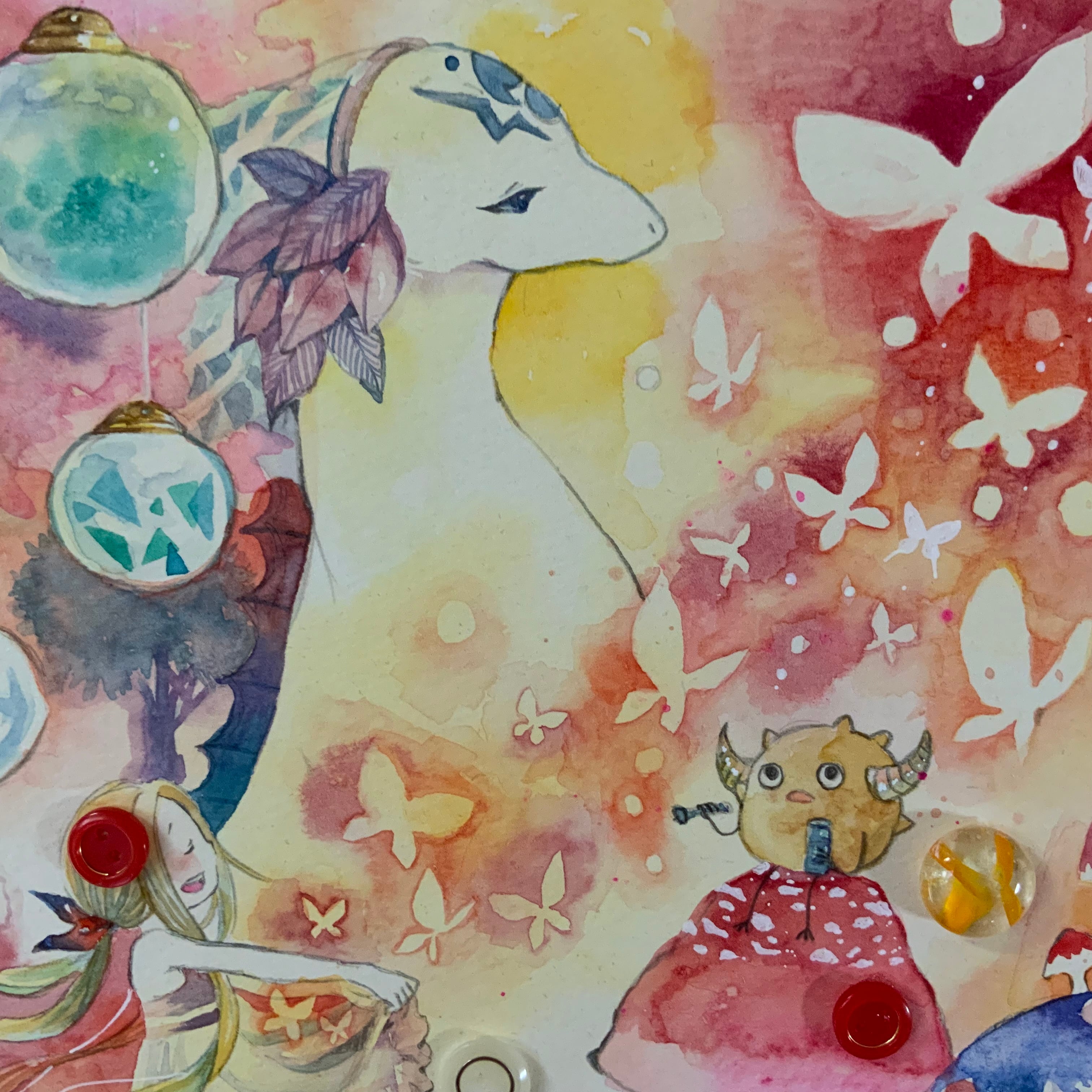水彩画 ほわほわきのこ森 | Art shop 森羅万象