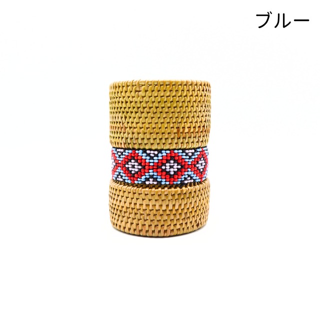 ビーズ織りのメガネ／文具スタンド