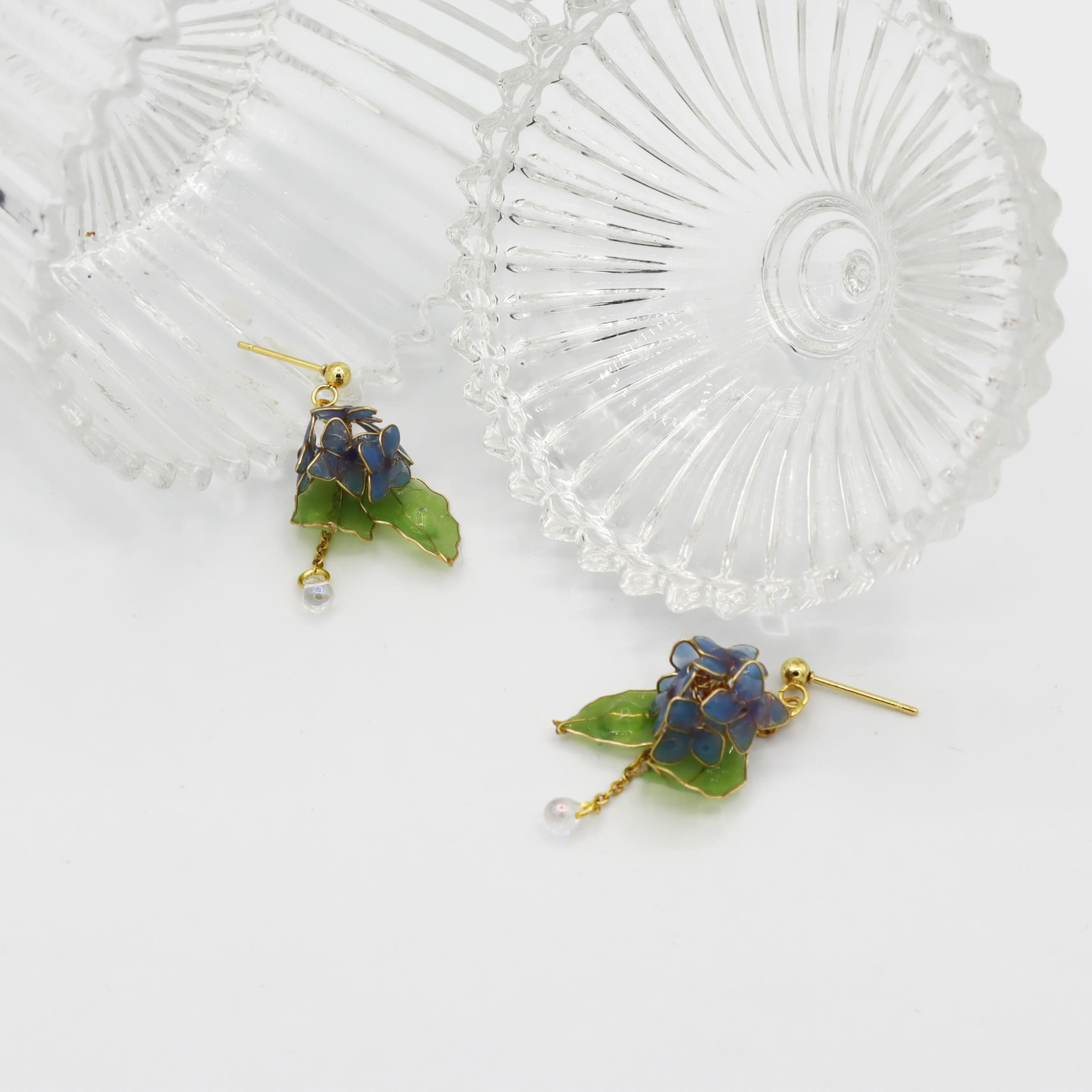 紫陽花ピアス（blue）