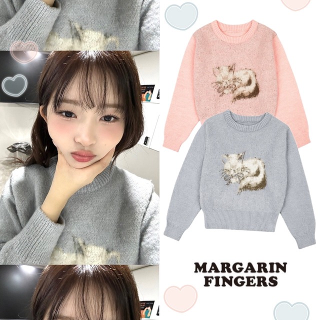 ★IVE レイ 着用！！【MARGARIN FINGERS 】 BRUSH KITTY PULLOVER - 2COLOR
