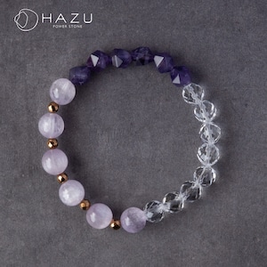 高ランク・クンツァイトブレス［クンツァイト／アメジスト／水晶／ヘマタイト］