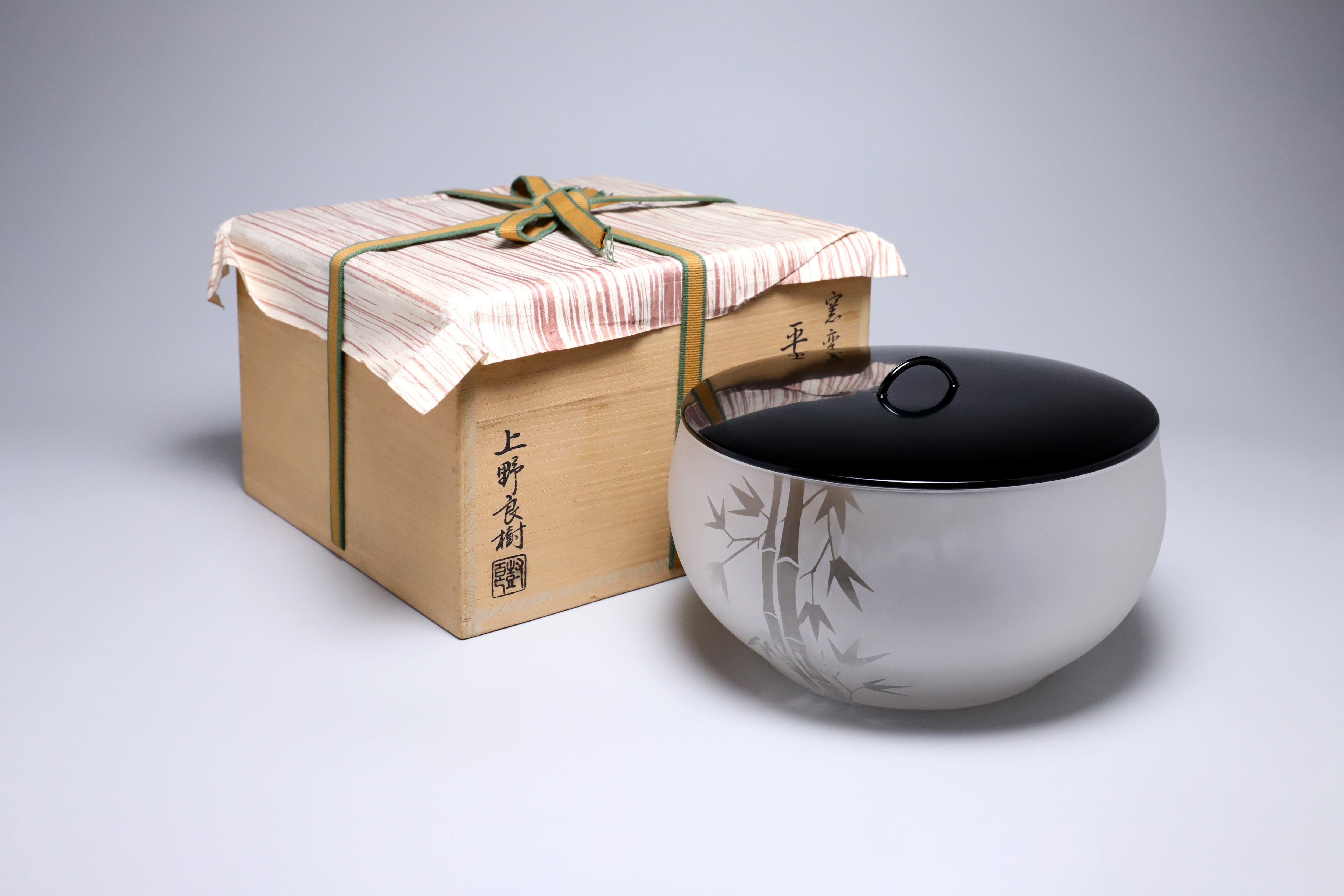 上野良樹　窯変硝子平水指　共箱　美品　硝子　ガラス　古美術　【正一古美術】 上野良樹 窯変硝子平水指 共箱 美品 硝子 ガラス 古美術 | 正一 古美術