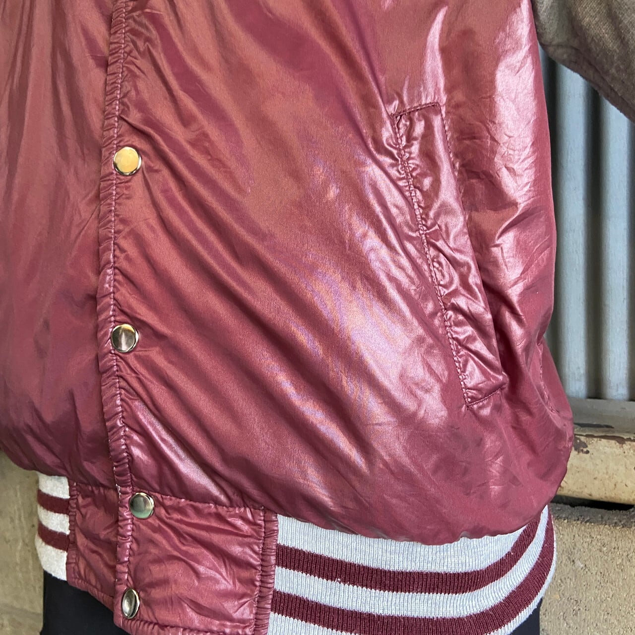 adidas アディダス スウェット切り替え リバーシブル ナイロン