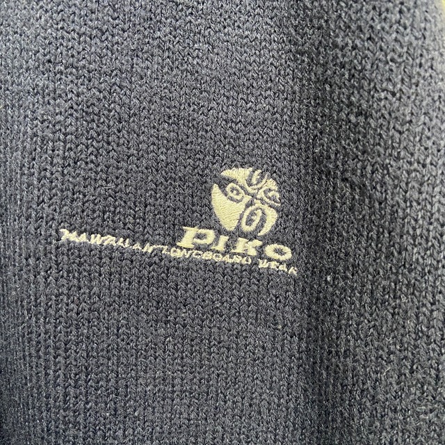 00s PIKO ピコ　リバーシブルフリースセータージャケット　紺　グレー　L