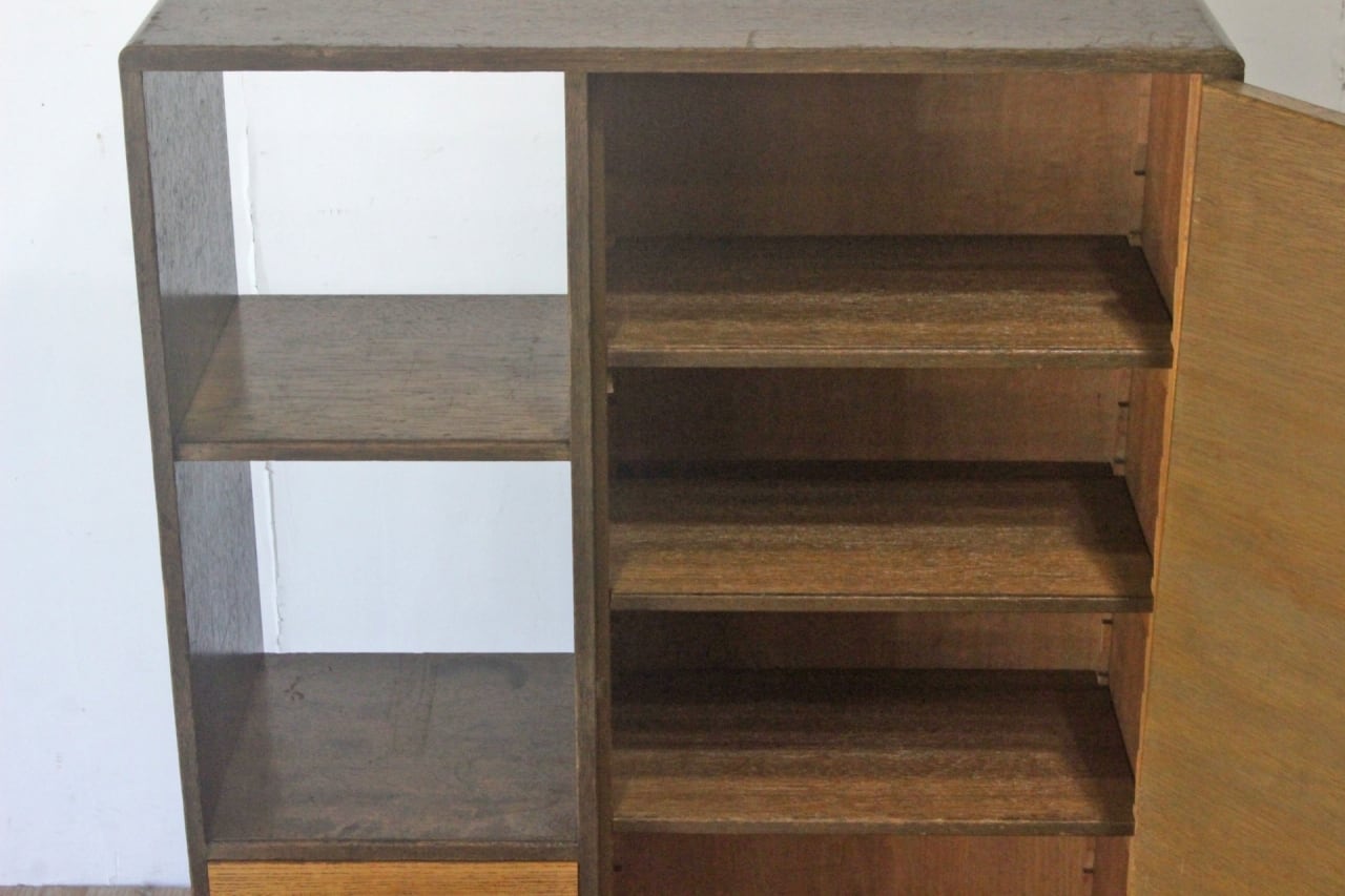 レトロ 小振り キャビネット 戸棚 引き出し 抽斗 3杯 収納 ラック 左右