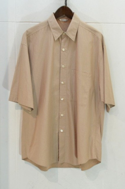 AURALEE WASHED FINX TWILL BIG HALF SLEEVED SHIRT