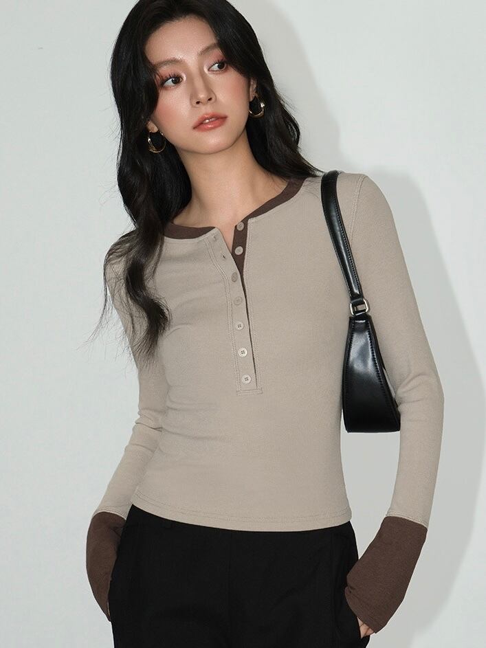 デュアルカラーコントラストトップ