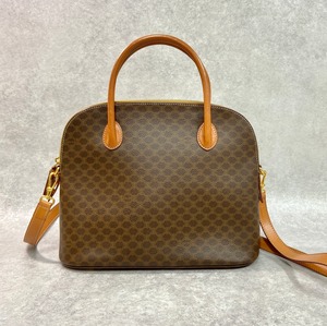 CELINE セリーヌ マカダム柄 2WAYショルダーバッグ ブラウン 3738