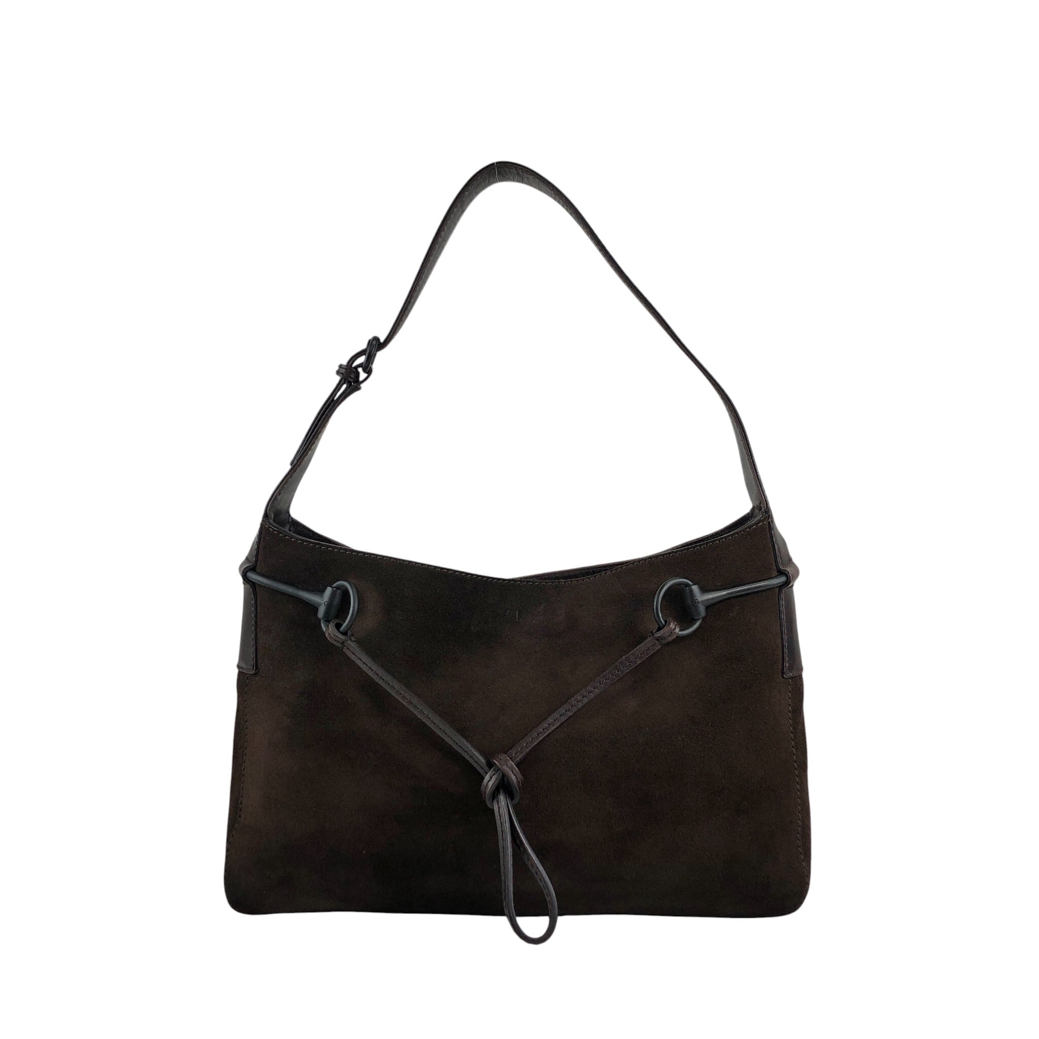 GUCCI グッチ ショルダーバッグ ブラウン ホースビット スエード