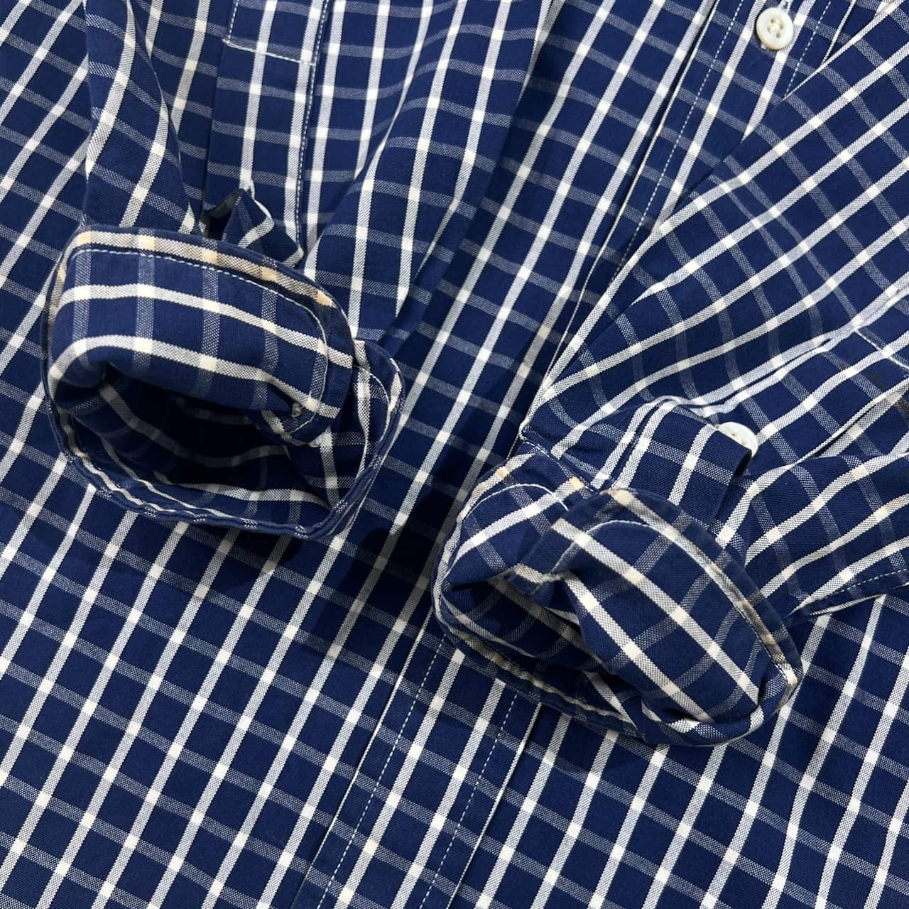 Flying Scotsman フライングスコッツマン Single Needle Tailoring チェック柄 BD ボタンダウン 長袖シャツ M/ネイビー系 メンズ