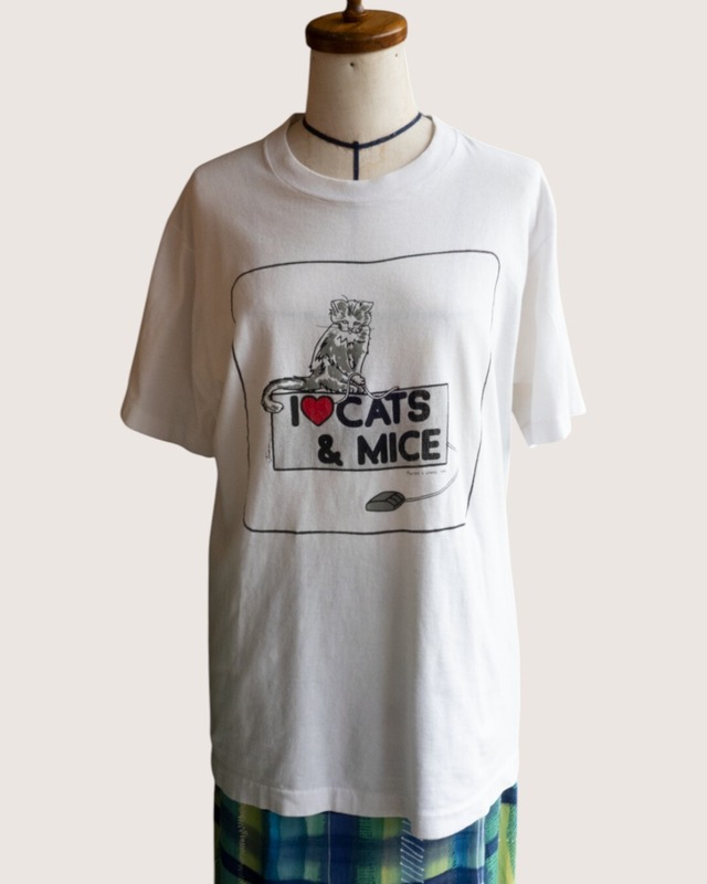 【古着】90’ｓマウスねこT