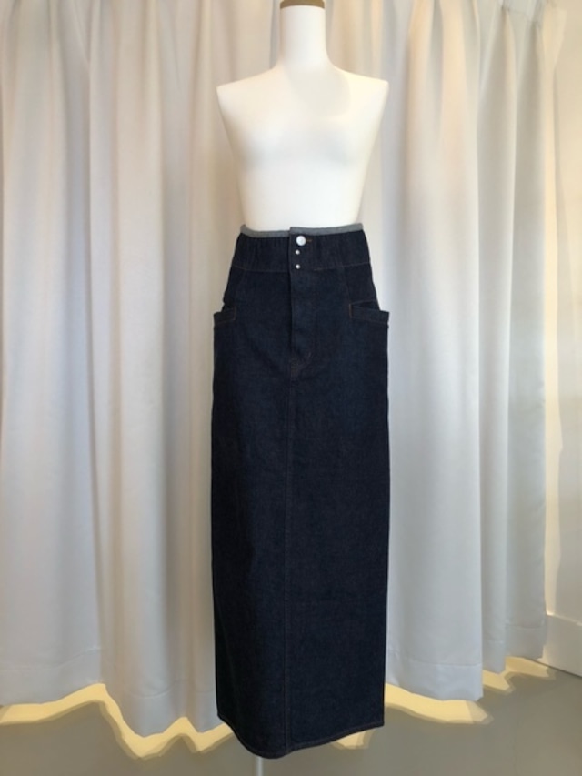 beautiful people-left hand twill pencil denim skirt