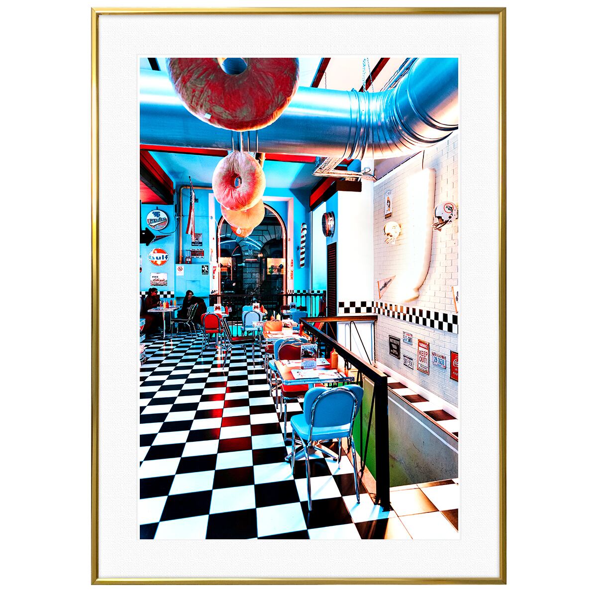 アメリカ写真 ダイナー インテリアアートポスター額装 AS1595