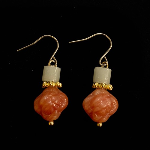 Chinese knotting motif drop earrings