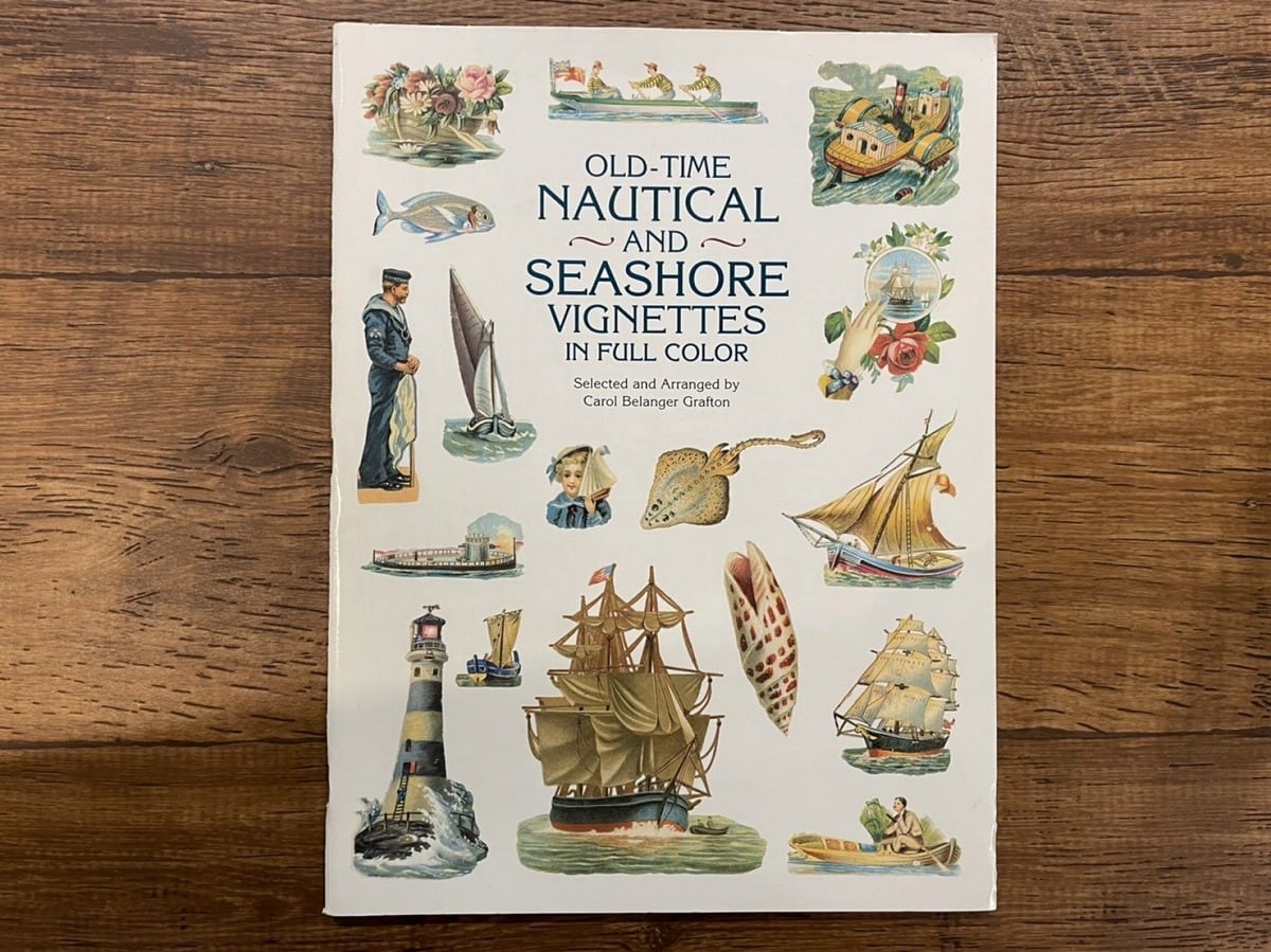【VA450】Old-Time Nautical and Seashore Vignettes in Full Color /visual book